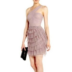 Ella one shoulder pink tulle BCBG dress size 0